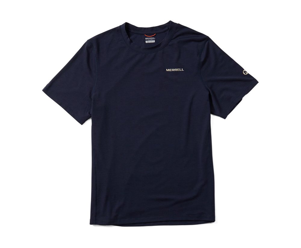 Merrell Short Sleeve Navy - Tencel™ Tee - Mens 83HDSONKX